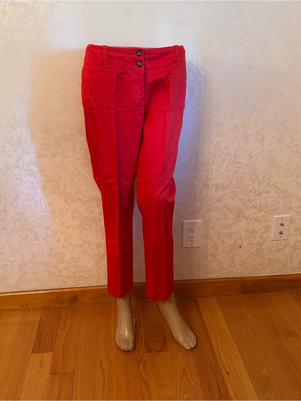 H&M Bright Red Cropped Tailored Pants